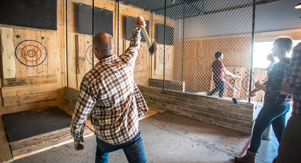 groom axe throwing in warsaw poland